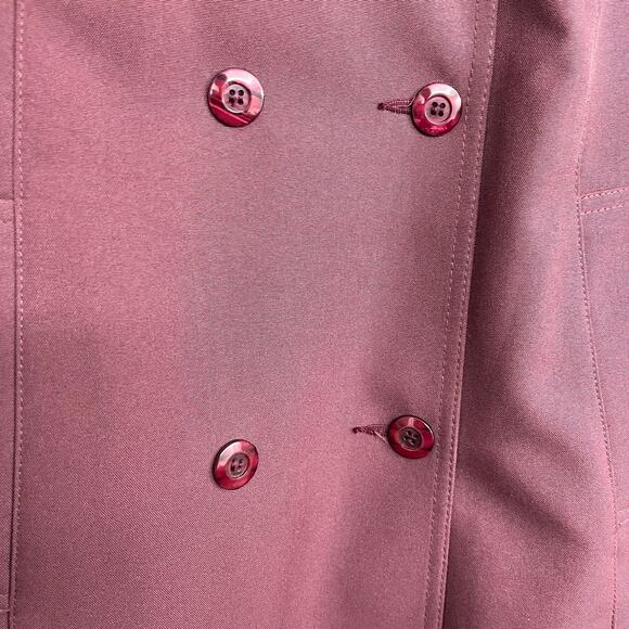 Vintage ILGWU Purple Long Sleeve Button Front Lined Warm Trench Style Coat - Picture 3 of 10